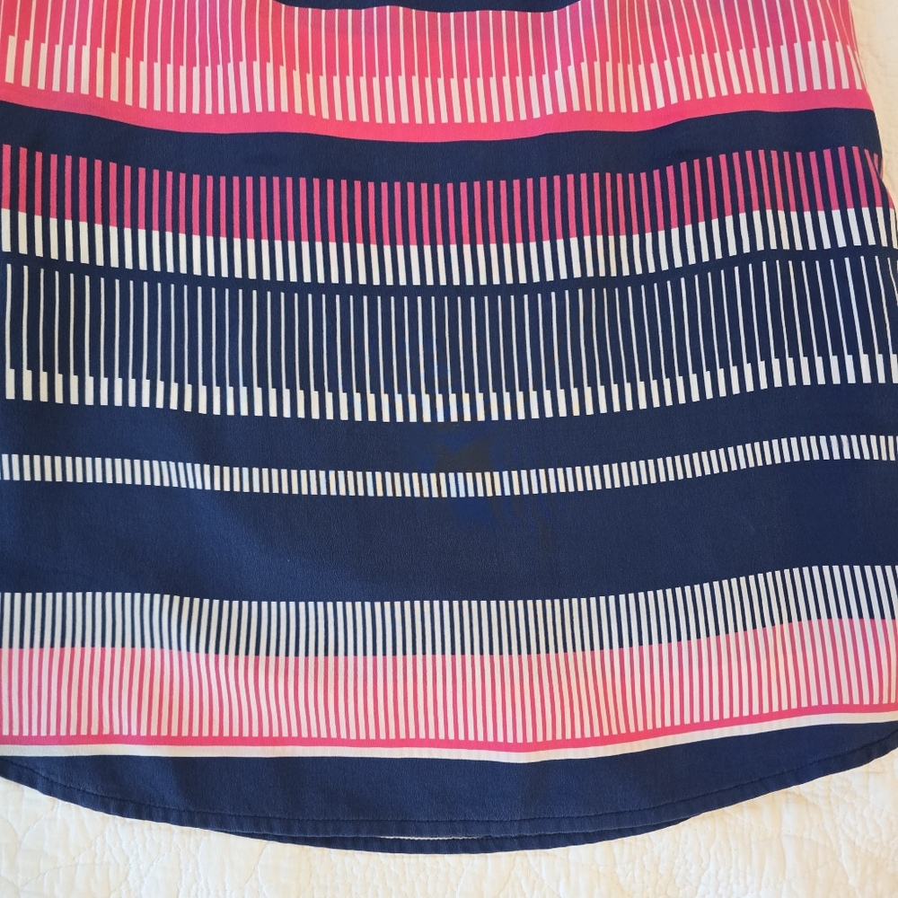 Tommy Bahama Women's Striped Pink Navy Sleeveless Top Size Small Silk Outdoors - Picture 5 of 13